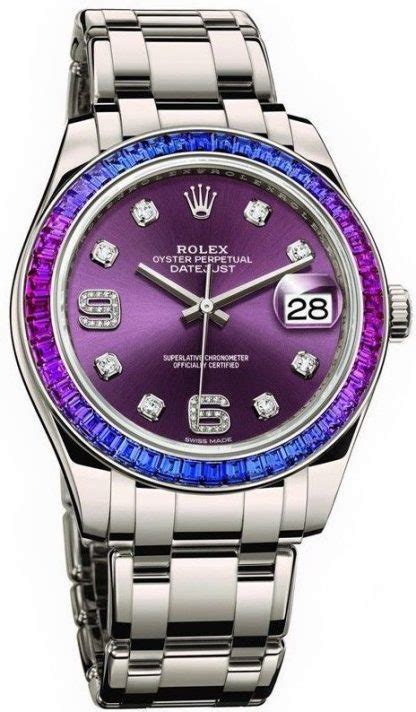 gold rolex oyster purple face watch|purple face Rolex watch.